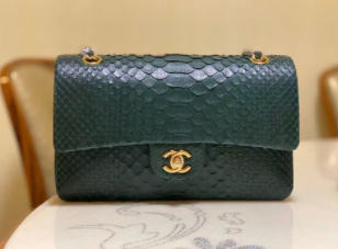 Bolsa Chanel 2.55 Python Verde