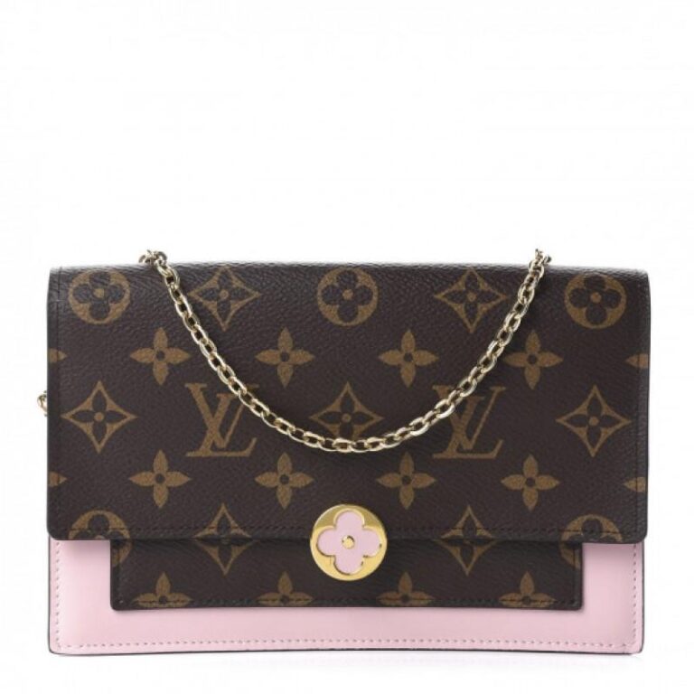 Bolsa Carteira Louis Vuitton Flores Alça Tiracolo Monogram Rosa Claro