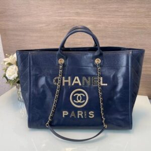 Bolsa Chanel Deauville Azul Marinho