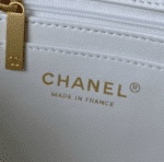 Bolsa Chanel Mini Flap Top Handle Lambskin White&Gold - Felix