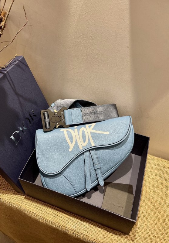Bolsa Dior Saddle Azul
