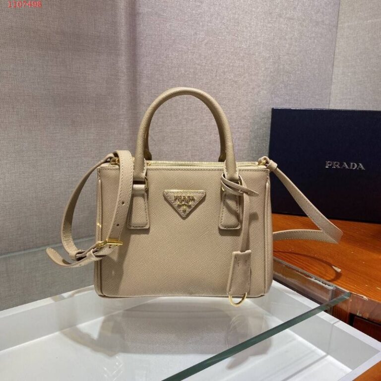 Bolsa Prada Galleria em Couro Saffiano Bege