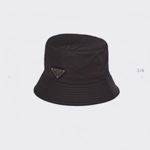 chapeu-bucket-hat-prada-logo-black
