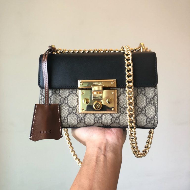 Bolsa Gucci Padlock Preta E Marrom