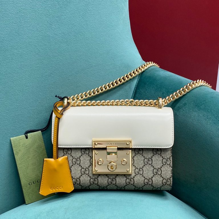 Bolsa Gucci Padlock Off-White Com Amarelo