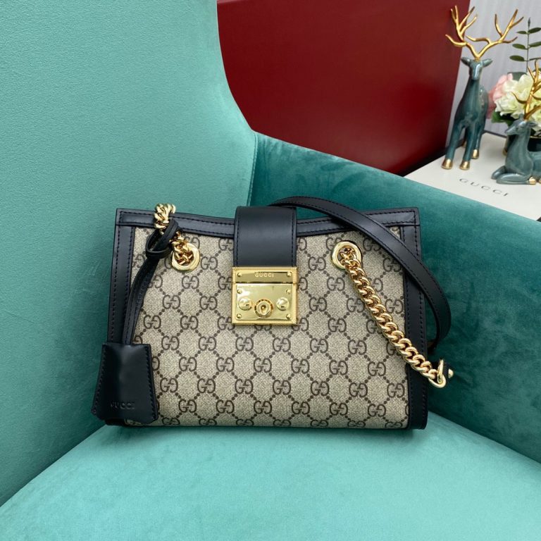 Bolsa Gucci Padlock Shoulder Preta Pequena