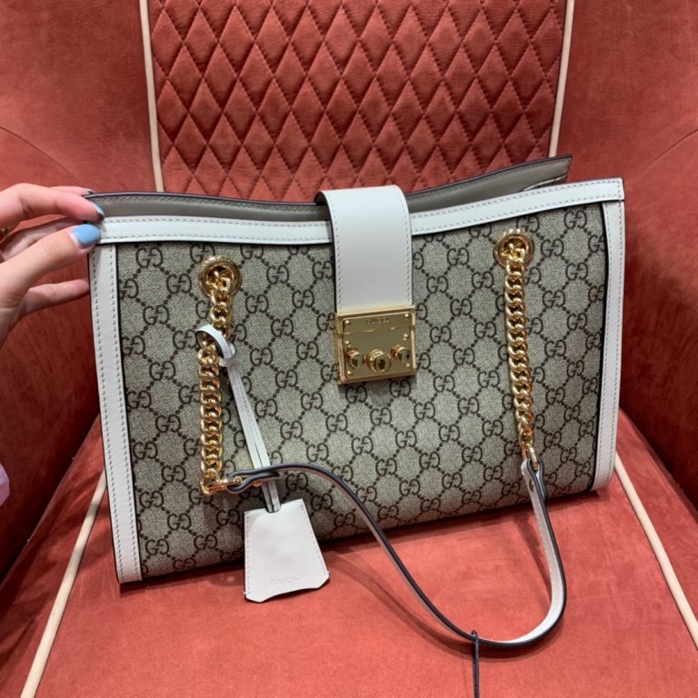 Bolsa Gucci Padlock Shoulder GG E Off-White