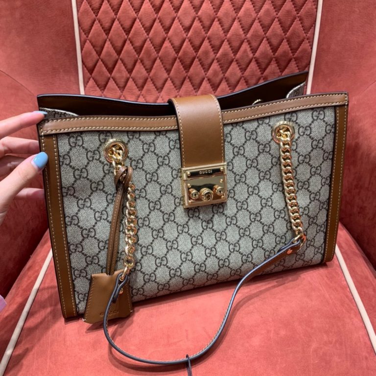 Bolsa Gucci Padlock Shoulder GG E Marrom