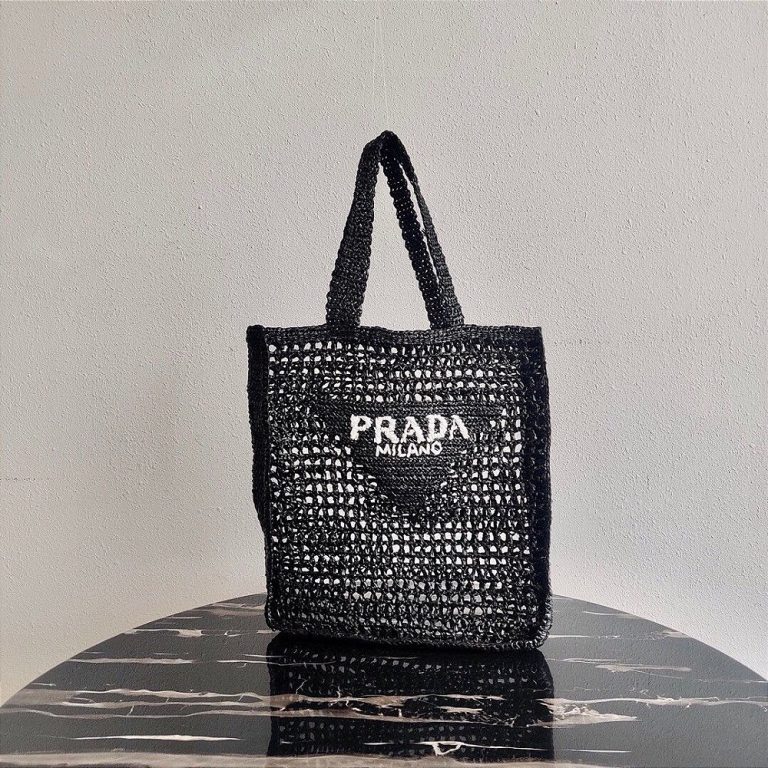 Bolsa Prada Raffia Tote “Black”