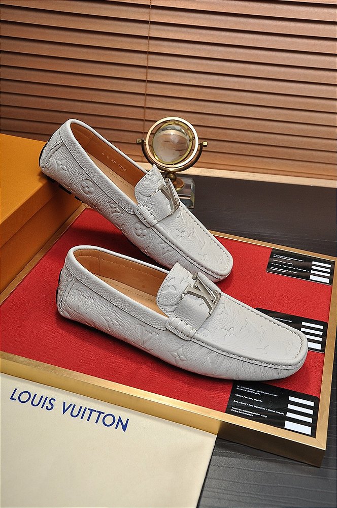 Mocassim Louis Vuitton Monogram White - Felix Imports