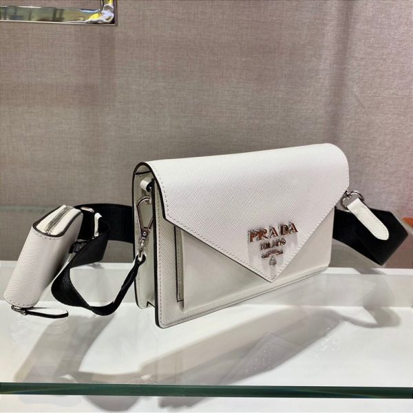 Bolsa Prada Envelope Mini em Couro Saffiano White - Felix Imports