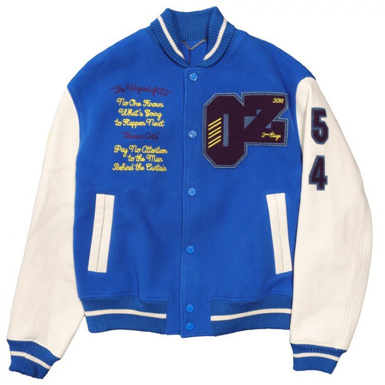 Jaqueta Louis Vuitton Varsity em Couro Bordada “Wizard of Oz/Blue”