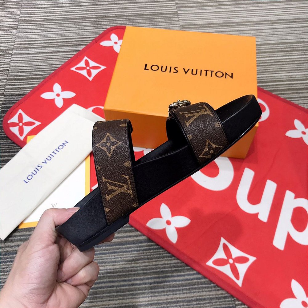 Rasteirinha Louis Vuitton Monogram Brown - Felix Imports