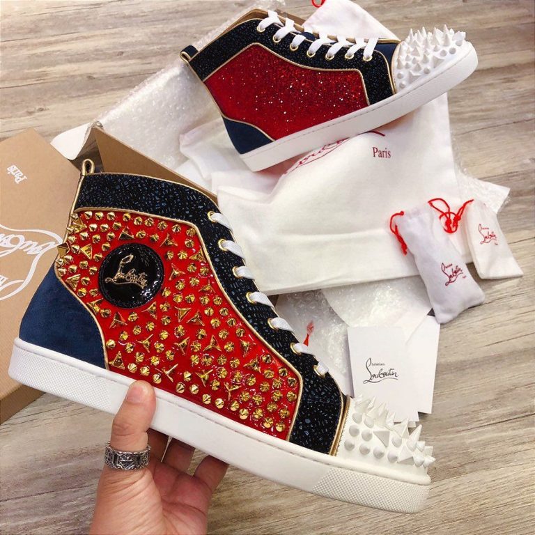 Tênis Christian Louboutin Louis Spike “Red/Gold/Blue”