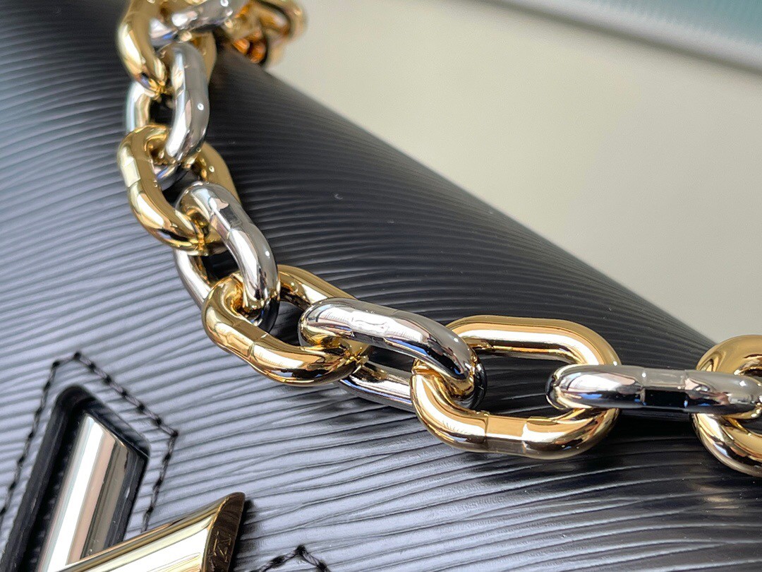 Bolsa Louis Vuitton Twist MM Black/Gold/Silver - Felix Imports