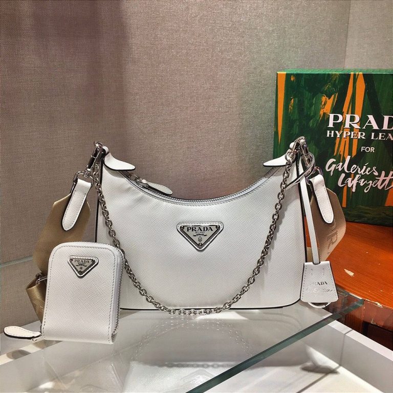 Bolsa Prada Re-Edition Em Couro Saffiano “White”