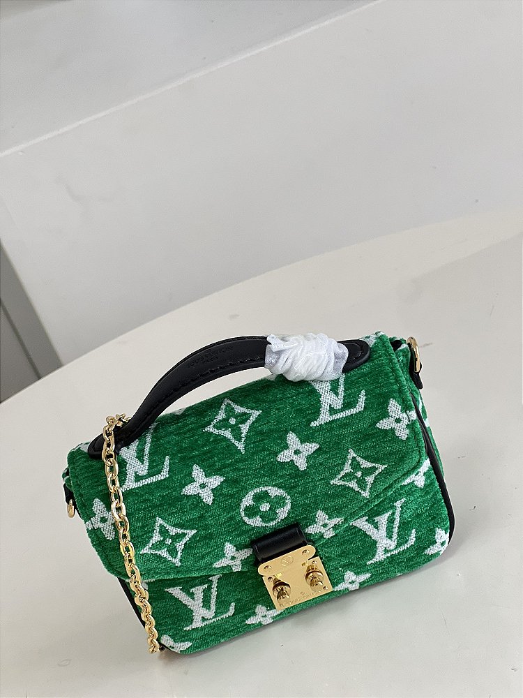 Louis Vuitton, Bags, Louis Vuitton Micro Metis Lv Match Monogram Jacquard  Velvet Green