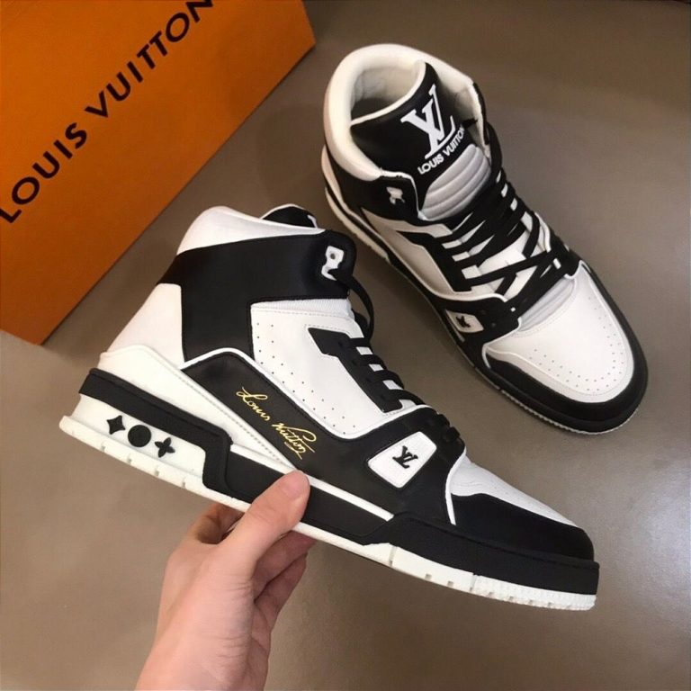 Tênis Louis Vuitton Trainer Sneaker High Cut “Black&White”