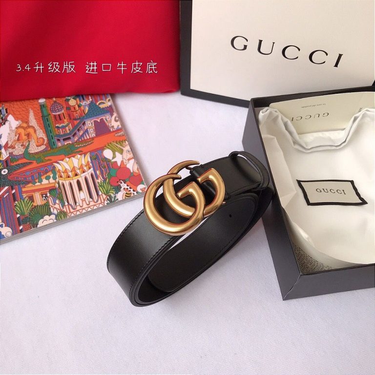 Cinto Gucci com Fivela Double GG “Black”