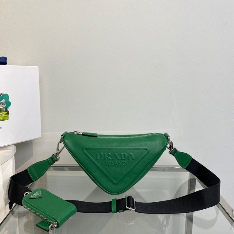 Bolsa Prada de ombro triangular em couro “Green”