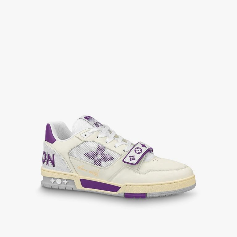 Tênis Louis Vuitton Trainer “Purple/Velcro Strap Monogram Flowers”