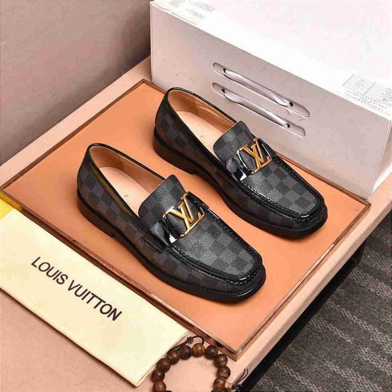 Mocassim Louis Vuitton Damier “Black/Gold”