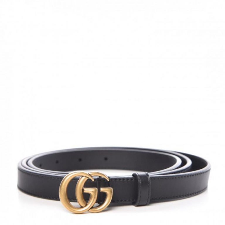 Cinto Gucci Mini GG Couro Ferragem Dourada