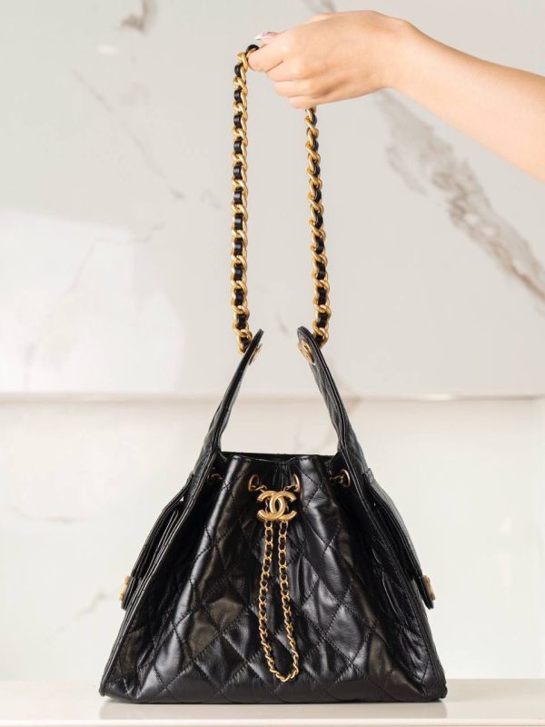 Bolsa Chanel Hobo 25 Pequena Preta