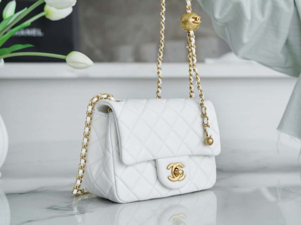 Bolsa CHANEL 23C CF 18CM - Branca - Image 7