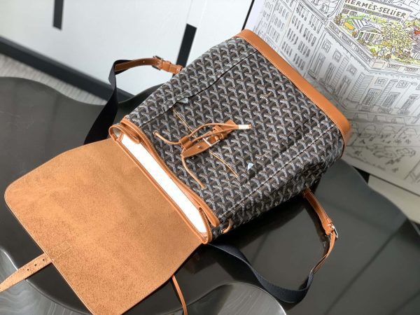 Bolsa  Goyard Alpin MM Backpack - Black & Tan - Image 8